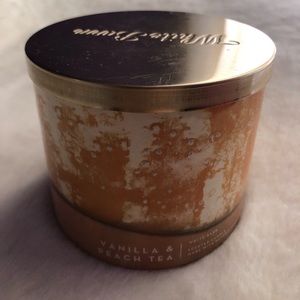 NEW Unburned BBW Vanilla and Peach Tea Candle